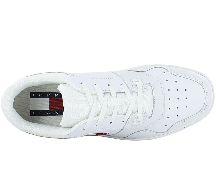 Tommy Hilfiger Jeans Retro Basket ESS - Men's Shoes Leather White EM0EM00955-YBR