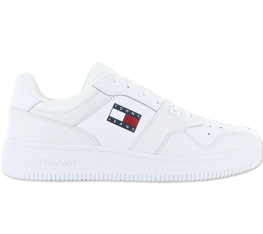 Tommy Hilfiger Jeans Retro Basket ESS - Zapatos Hombre Piel Blanco EM0EM00955-YBR