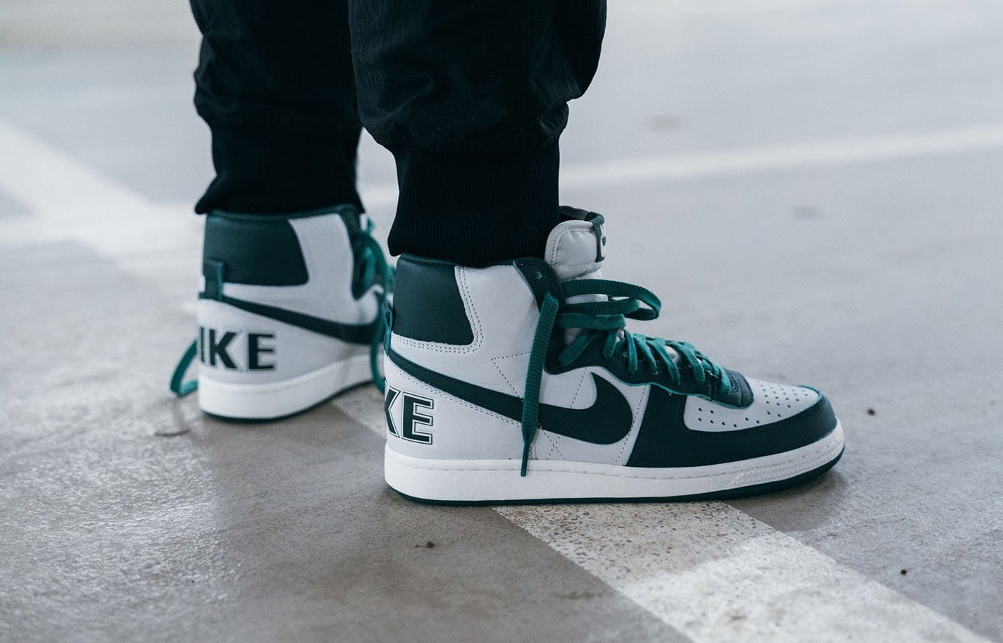 Nike Terminator High Men's Sneakers Shoes Leather White-Green FD0650