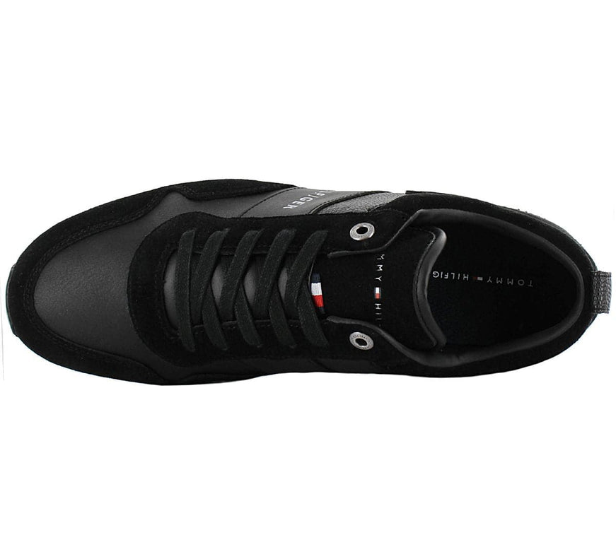 Tommy Hilfiger Iconic Leather Suede Mix Runner - Chaussures pour hommes Noir FM0FM00924-403