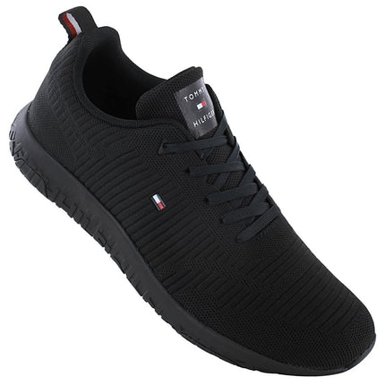 Tommy Hilfiger Corporate Knit Rib Runner - Scarpe da ginnastica da uomo nere FM0FM02838-BDS