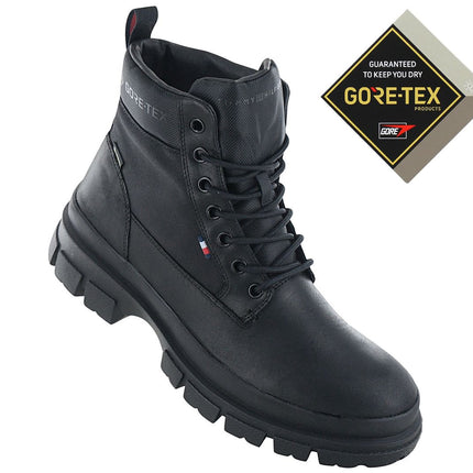 Tommy Hilfiger Chunky Leather Hybrid Boot GTX - GORE-TEX - Men's Boots Leather Black FM0FM03800-BDS