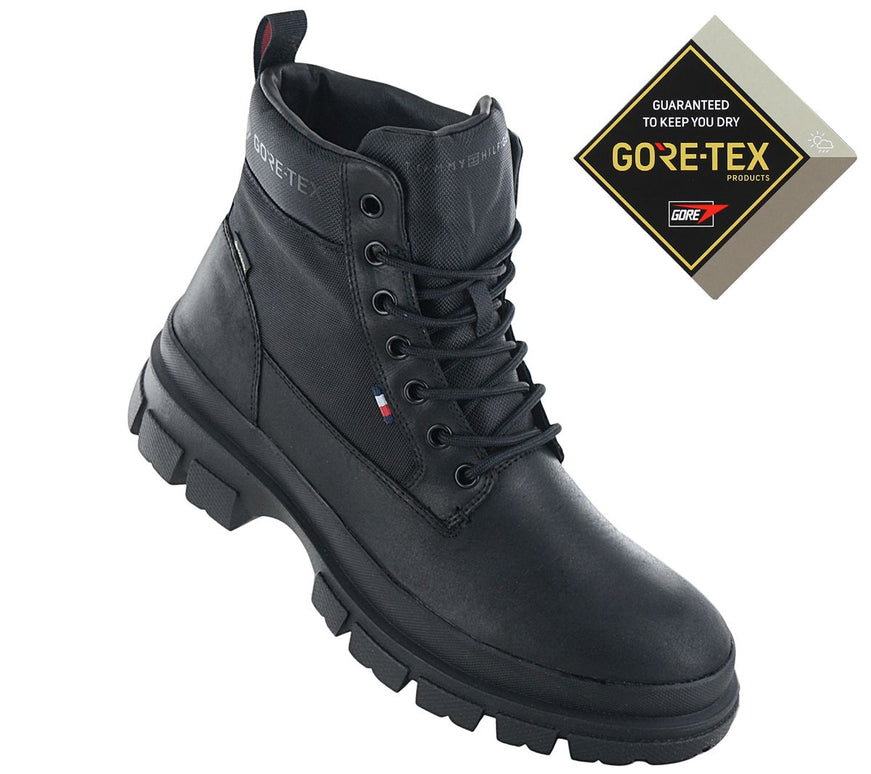 Tommy Hilfiger Chunky Leather Hybrid Boot GTX - GORE-TEX - Men's Boots Leather Black FM0FM03800-BDS