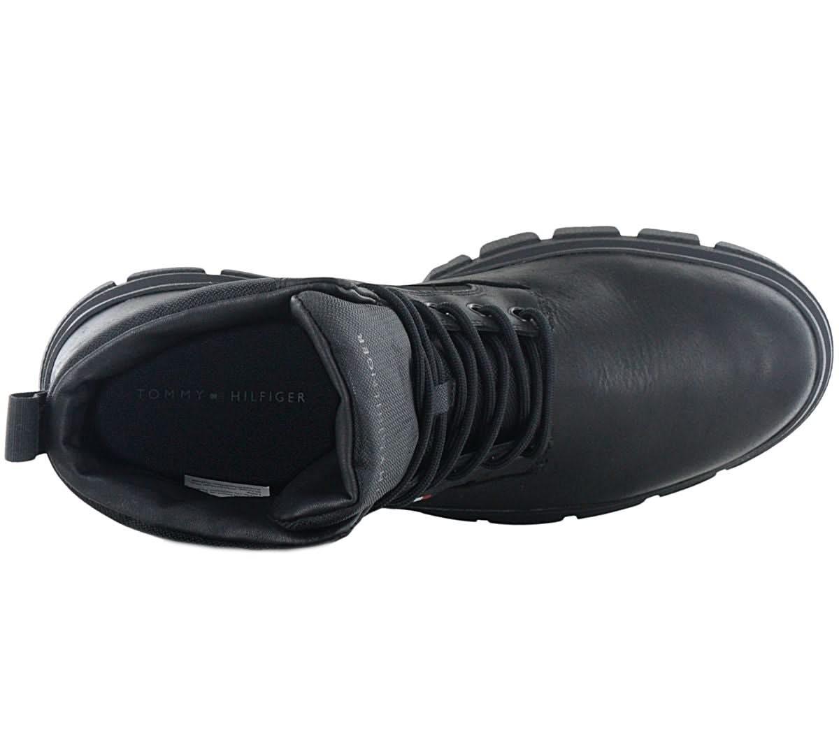 Tommy Hilfiger Chunky Leather Hybrid Boot GTX - GORE - TEX - Herren Stiefel Leder Schwarz FM0FM03800 - BDS - Brandstyle24