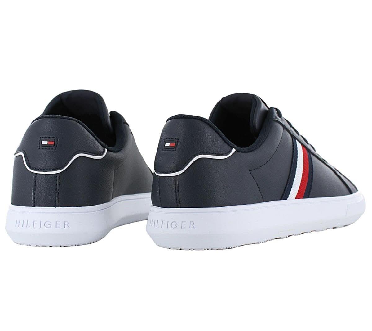 Tommy Hilfiger Corporate Leather Cup Stripes - Herren Schuhe Blau FM0FM04732DW5 - Brandstyle24