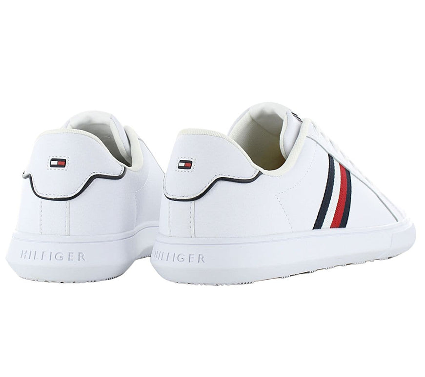 Tommy Hilfiger Corporate Leather Cup Stripes - Zapatos Hombre Blanco FM0FM04732YBS