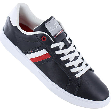 Tommy Hilfiger Essential Leather Cupsole - Scarpe da ginnastica da uomo Pelle Blu scuro FM0FM04921-DW5