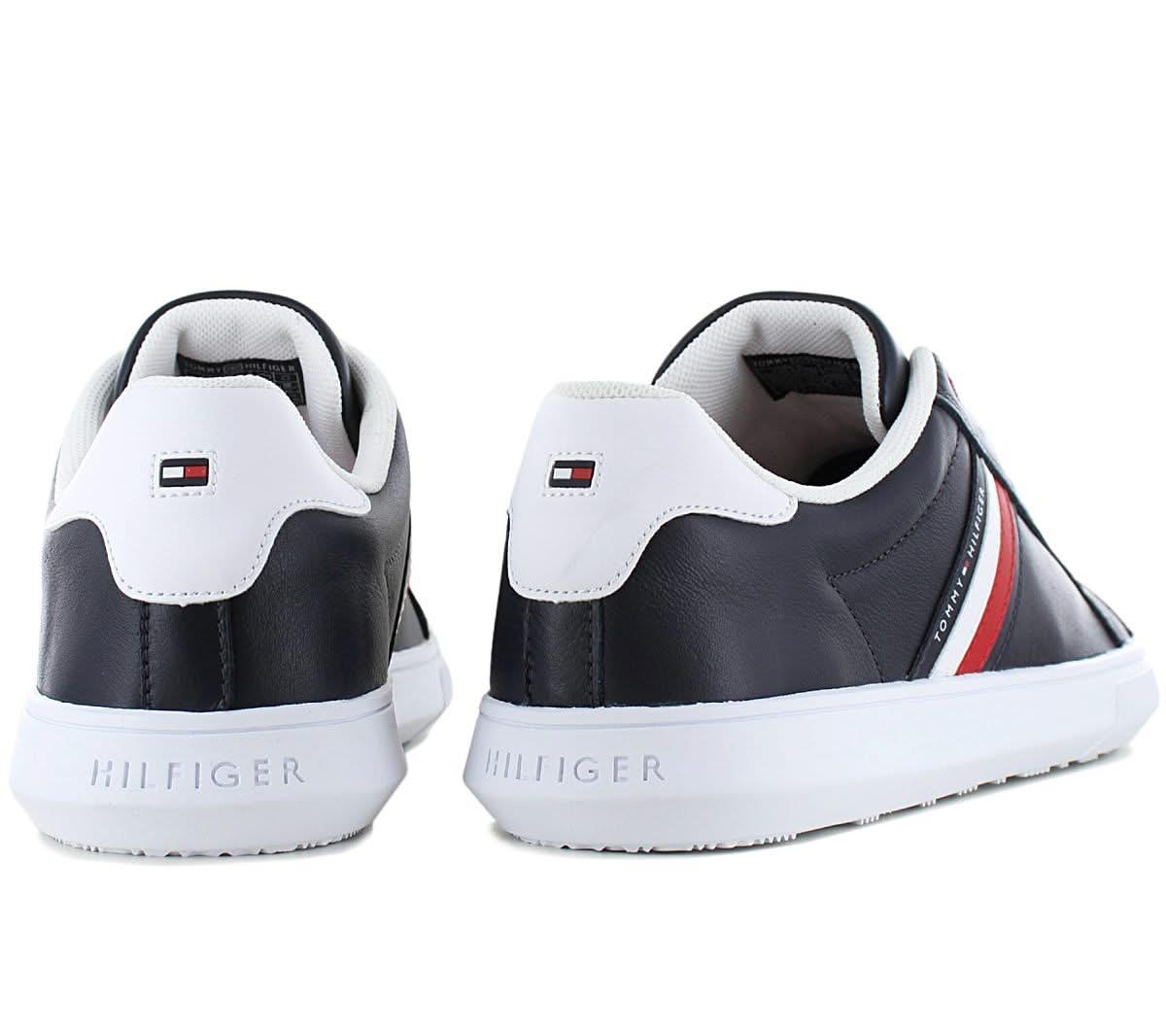 Tommy Hilfiger Essential Leather Cupsole - Herren Sneakers Schuhe Leder Dunkelblau FM0FM04921 - DW5 - Brandstyle24