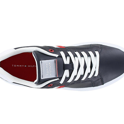 Tommy Hilfiger Essential Leather Cupsole - Men's Sneakers Shoes Leather Dark Blue FM0FM04921-DW5