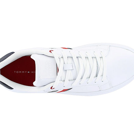 Tommy Hilfiger Essential Leather Cupsole - Men's Sneakers Shoes Leather White FM0FM04921-YBS