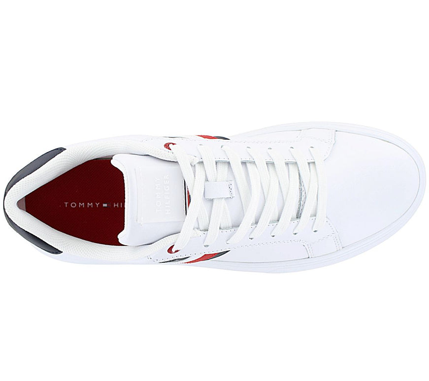 Tommy Hilfiger Essential Leather Cupsole - Men's Sneakers Shoes Leather White FM0FM04921-YBS