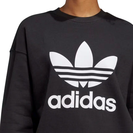 adidas Trefoil Crew - Women's Sweatshirt Pullover Cotton Black FM3272