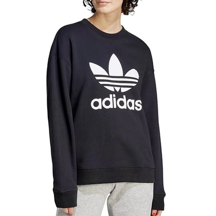 adidas Trefoil Crew - Women's Sweatshirt Pullover Cotton Black FM3272