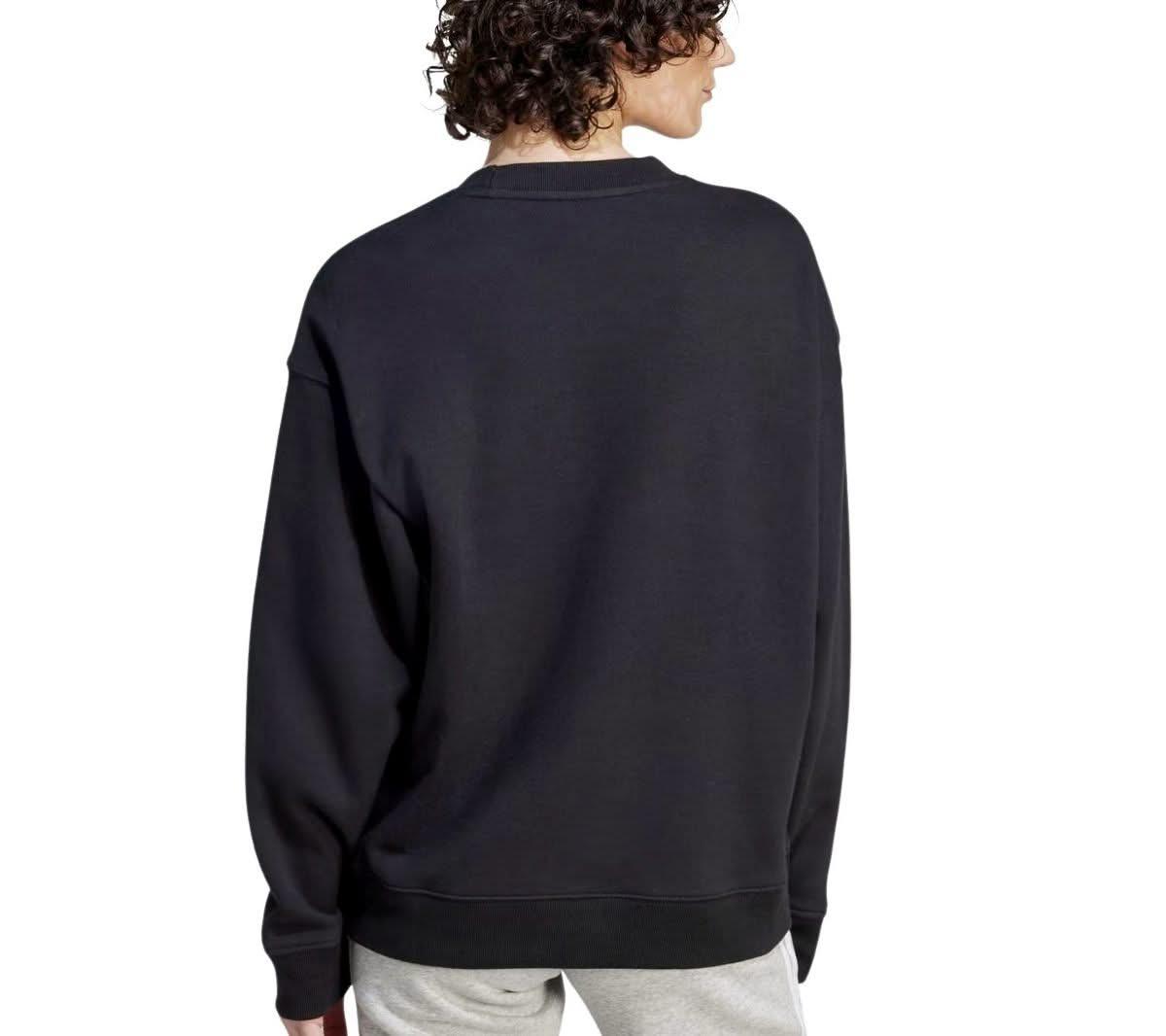 adidas Trefoil Crew - Damen Sweatshirt Pullover Baumwolle Schwarz FM3272 - Brandstyle24