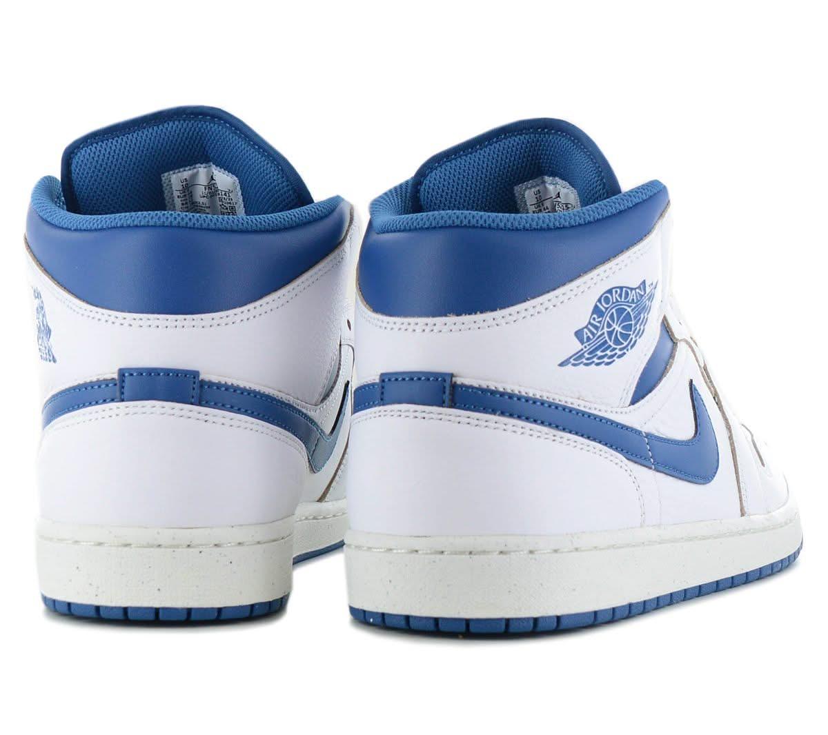 Air Jordan Mid Men's Sneakers Shoes Leather White-Blue FN5215-141