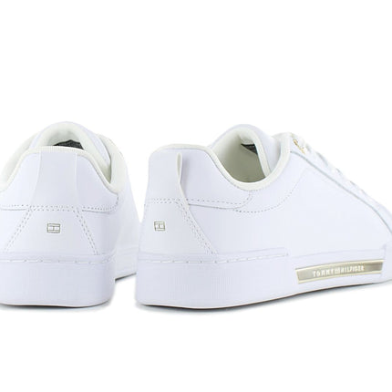 Tommy Hilfiger Chique Court Sneakers - Women's Shoes Leather White FW0FW07634-YBS