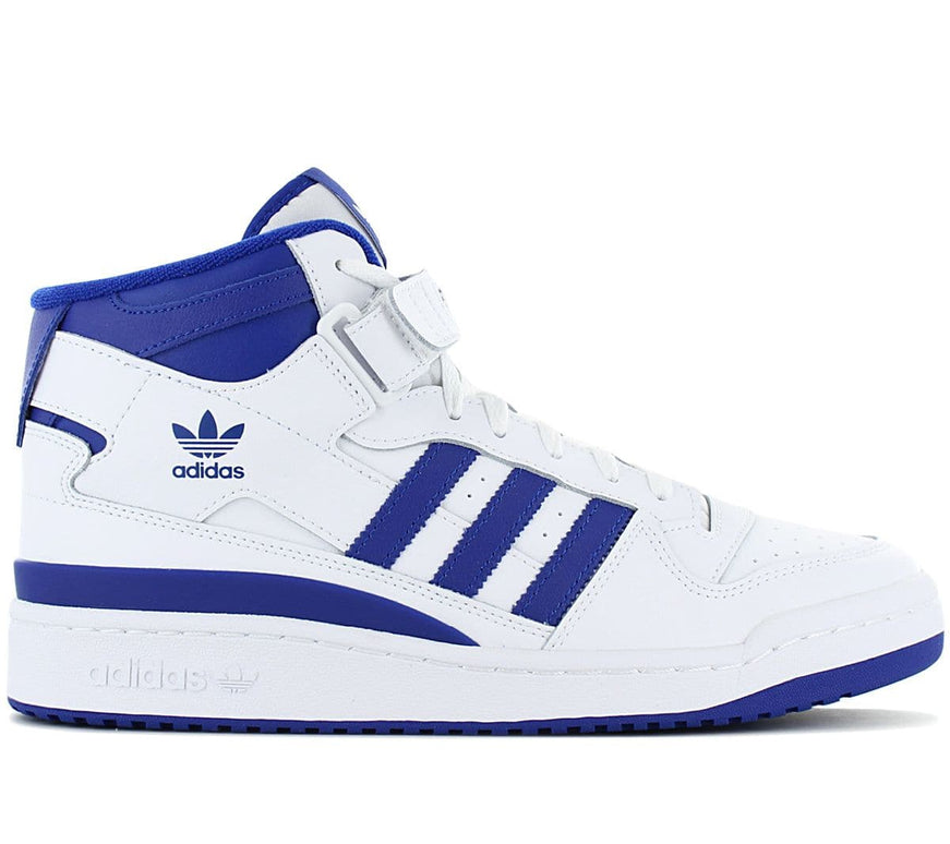 adidas Originals Forum Mid - Chaussures Baskets Homme Cuir Blanc-Bleu FY4976