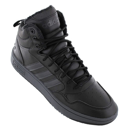 adidas Hoops 3.0 Mid WTR - Herren Winter Schuhe Gefüttert Sneaker Boots Schwarz GW6421