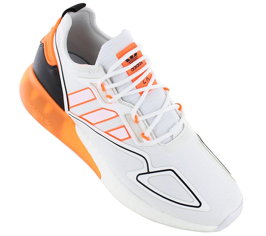 adidas Originals ZX 2K BOOST - Scarpe da uomo Bianche-Arancione GX5326