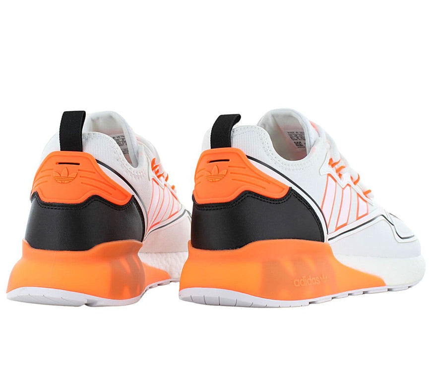 adidas Originals ZX 2K BOOST - Scarpe da uomo Bianche-Arancione GX5326