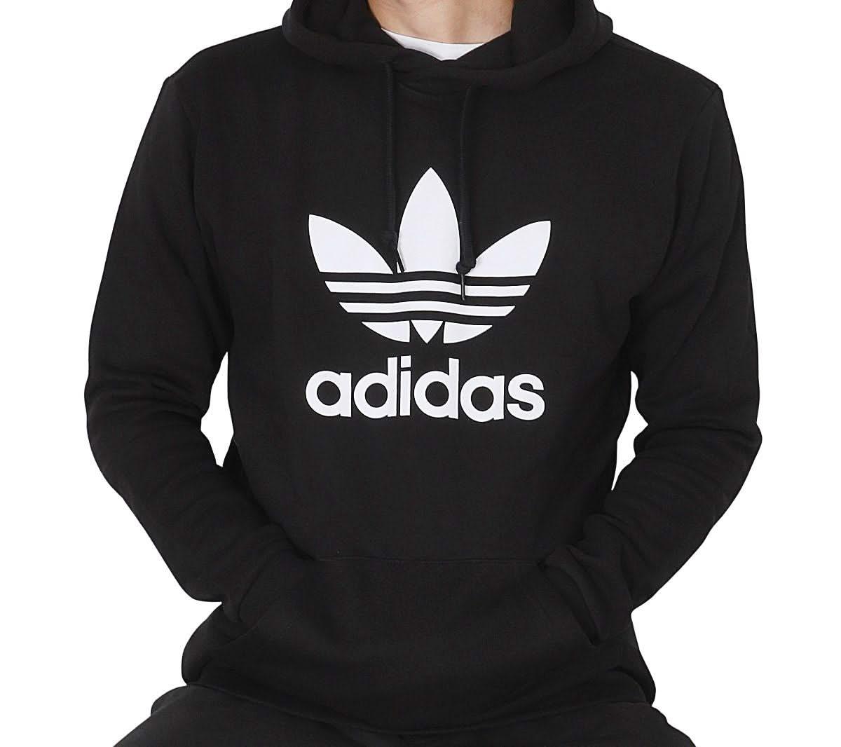 adidas Adicolor Classics Trefoil Hoodie - Herren Kapuzenpullover Pullover Schwarz H06667 - Brandstyle24
