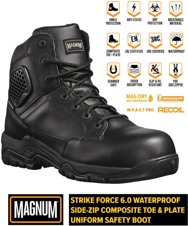 MAGNUM Strike Force 6.0 Leather S3 - Men's Safety Boots Safety Shoes Black M801550-021