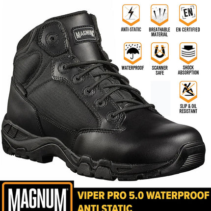 MAGNUM VIPER PRO 5.0 WP - Stivali da combattimento da uomo Chukka Boots Neri M810041-021