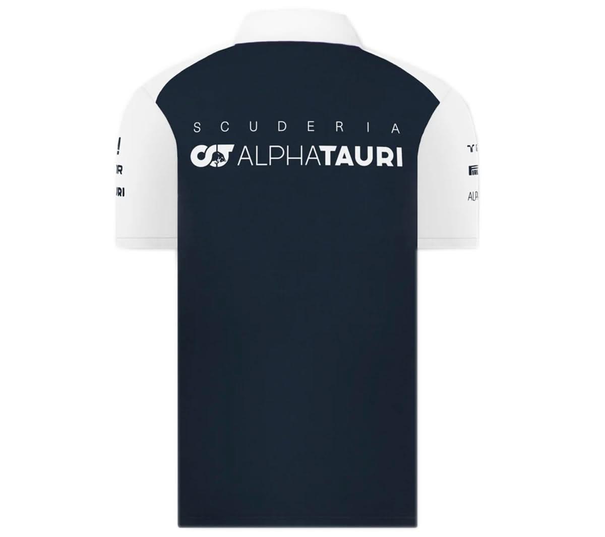 ALPHA TAURI F1 Team Polo - Herren T-Shirt Formel 1 Blau - Weiß SAT22028 - Brandstyle24
