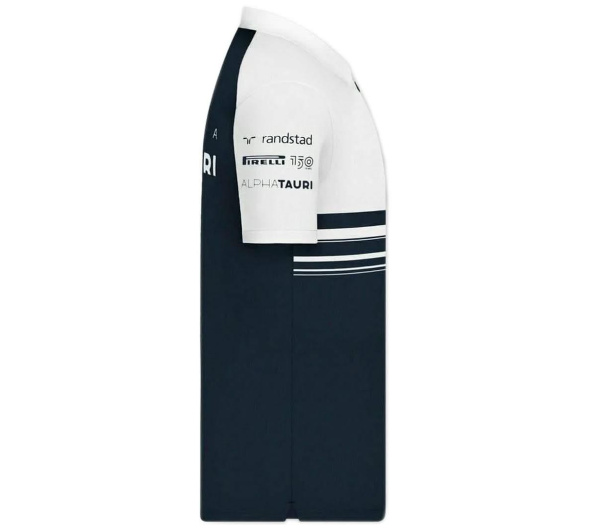 ALPHA TAURI F1 Team Polo - Herren T-Shirt Formel 1 Blau - Weiß SAT22028 - Brandstyle24
