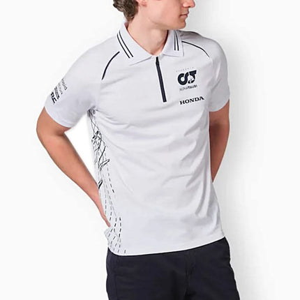 ALPHA TAURI F1 Teamline Polo - Men's T-Shirt Formula 1 White SAT23024