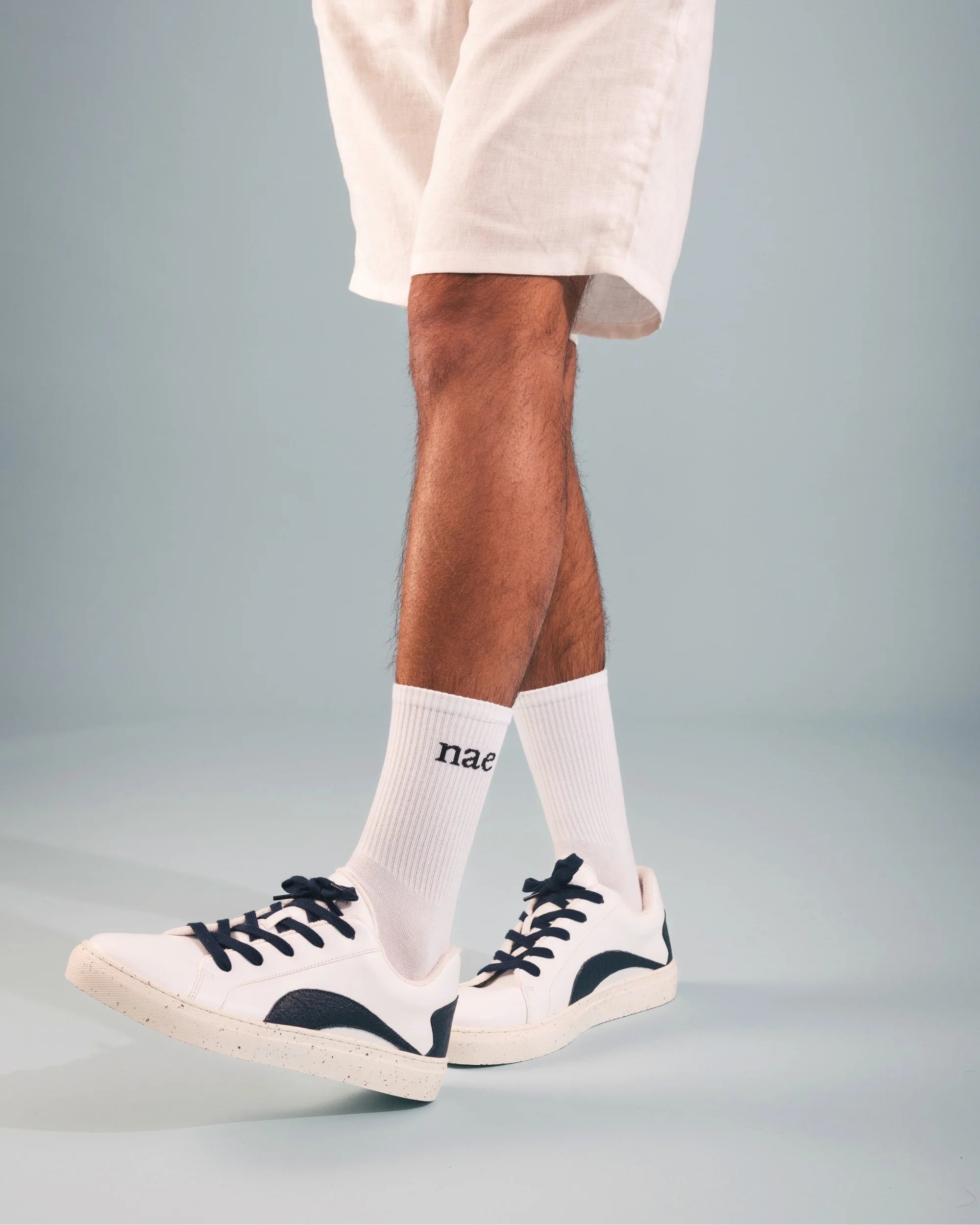 NAE Vegan Shoes Berlin - Sneakers Schuhe Weiß - Blau aus Portugal - Brandstyle24