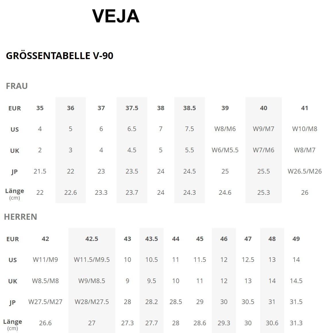 VEJA V - 90 LEATHER EUROPA - Damen Sneakers Schuhe Weiß VD2003654A390 - Brandstyle24