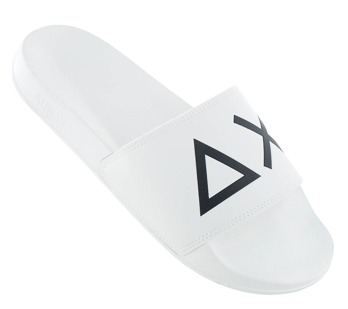 SUN68 Slippers LOGO - Herren Sandalen Pantoletten Slides Badesandalen Weiß X35102 - 01 - Brandstyle24
