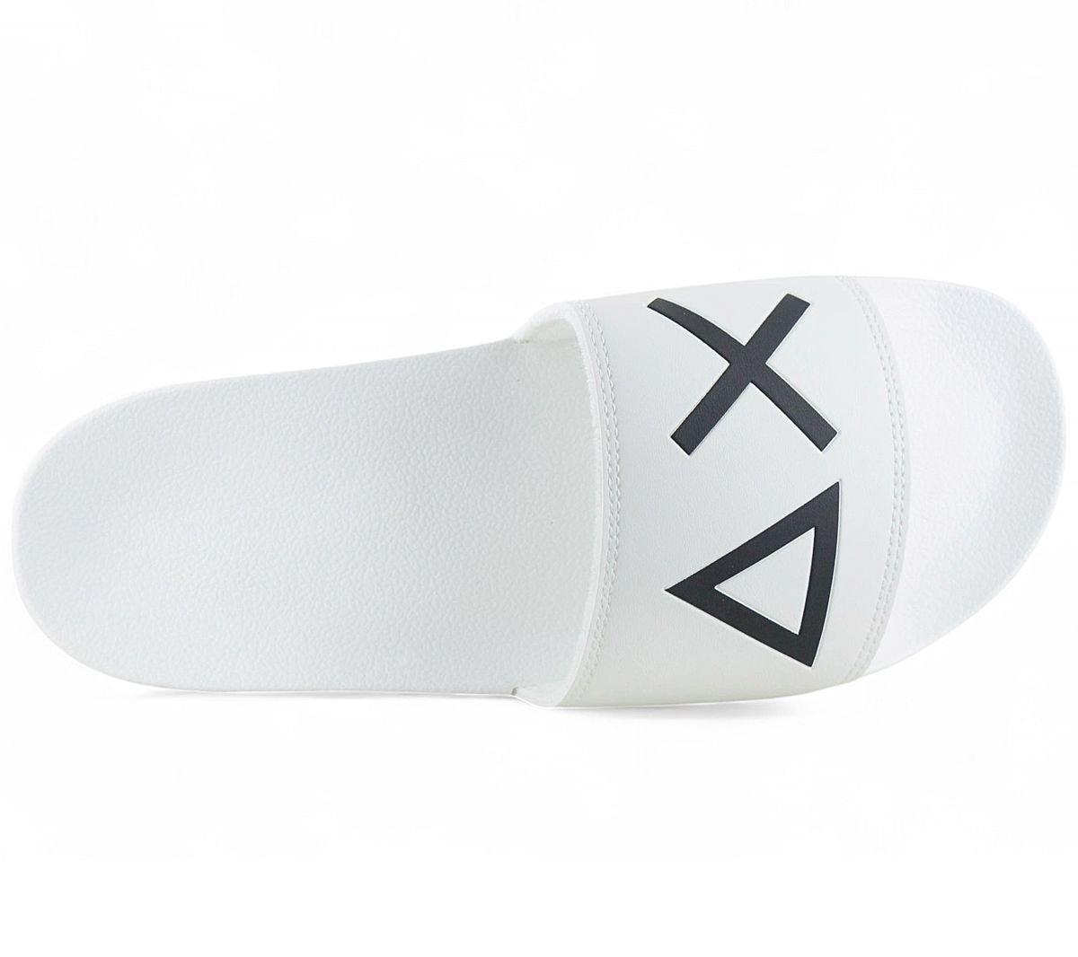 SUN68 Slippers LOGO - Herren Sandalen Pantoletten Slides Badesandalen Weiß X35102 - 01 - Brandstyle24