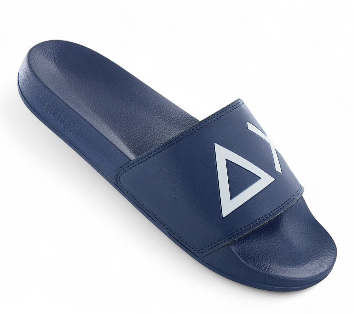 SUN68 Slippers LOGO - Herren Sandalen Pantoletten Slides Badesandalen Blau X35102 - 07 - Brandstyle24