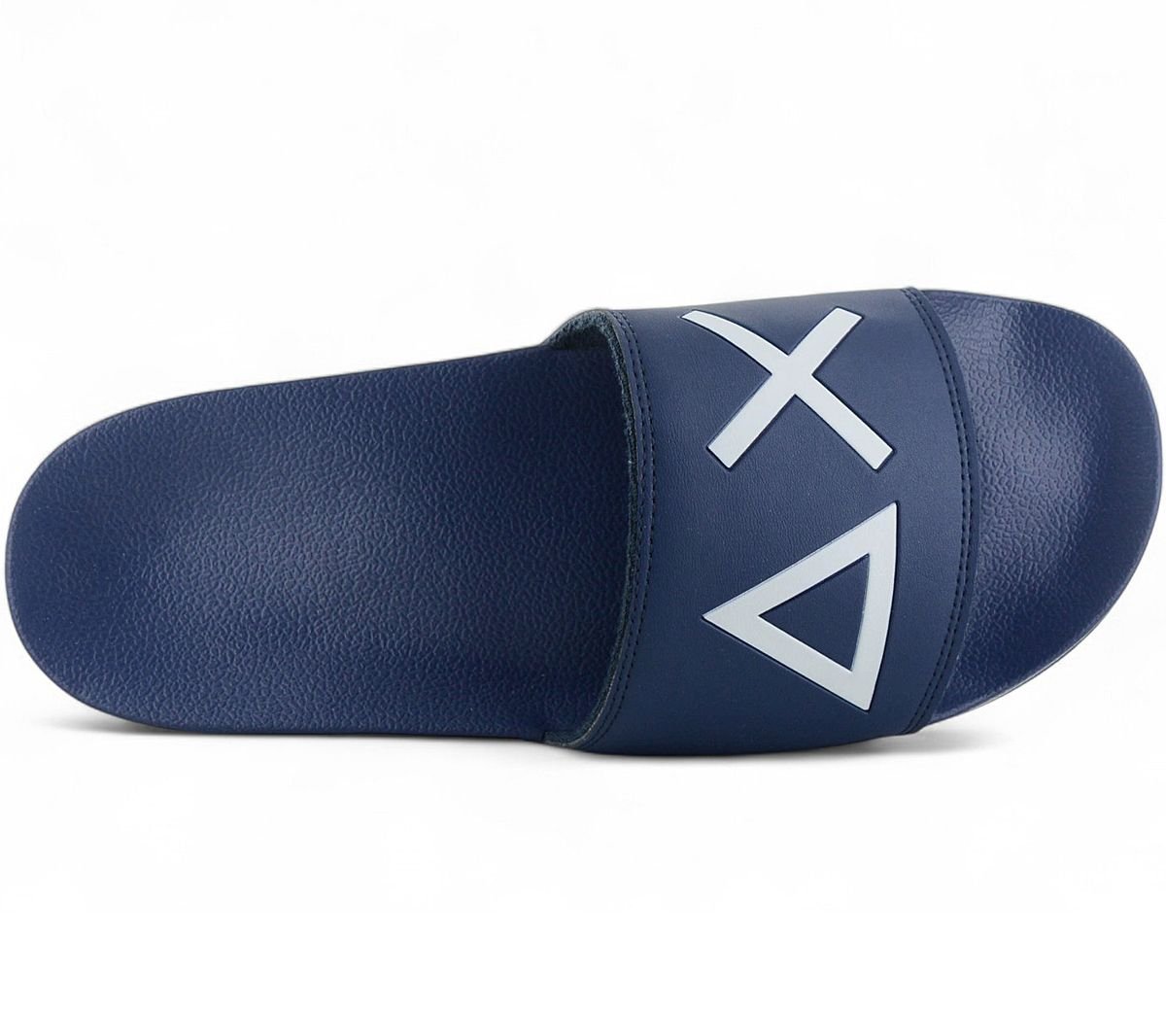 SUN68 Slippers LOGO - Herren Sandalen Pantoletten Slides Badesandalen Blau X35102 - 07 - Brandstyle24