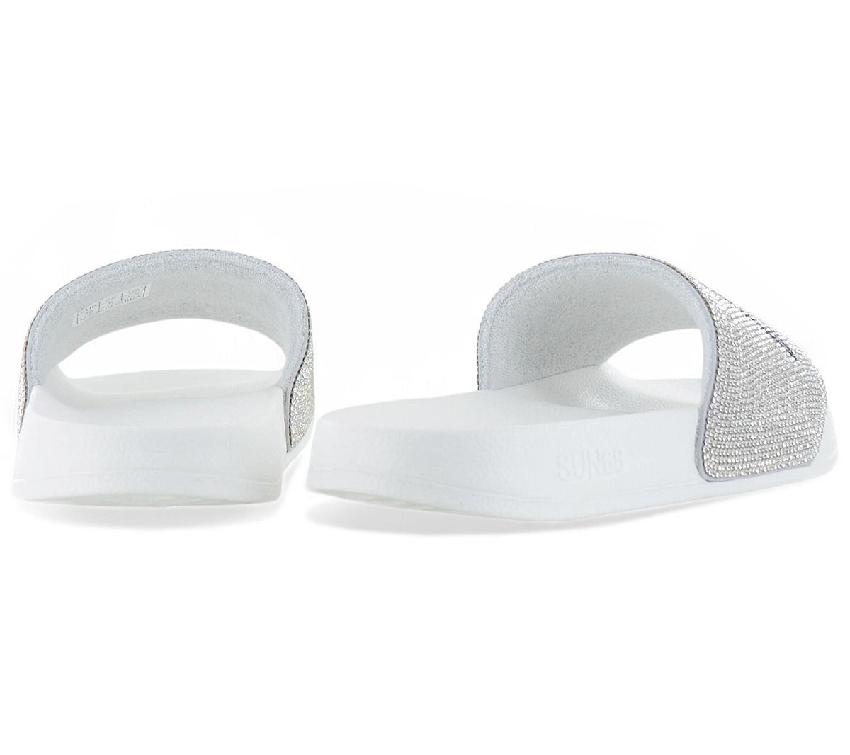 SUN68 Slippers LOGO STRASS - Damen Sandalen Pantoletten Slides Badesandalen X35205 - 01 - Brandstyle24