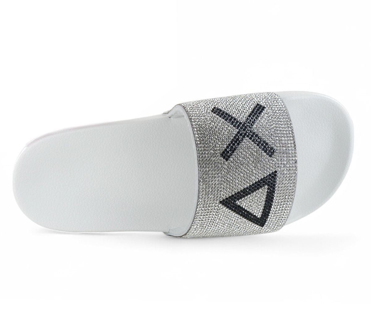 SUN68 Slippers LOGO STRASS - Damen Sandalen Pantoletten Slides Badesandalen X35205 - 01 - Brandstyle24