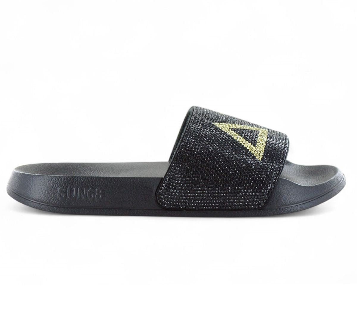 SUN68 Slippers LOGO STRASS - Damen Sandalen Pantoletten Slides Badesandalen X35205 - 11 - Brandstyle24