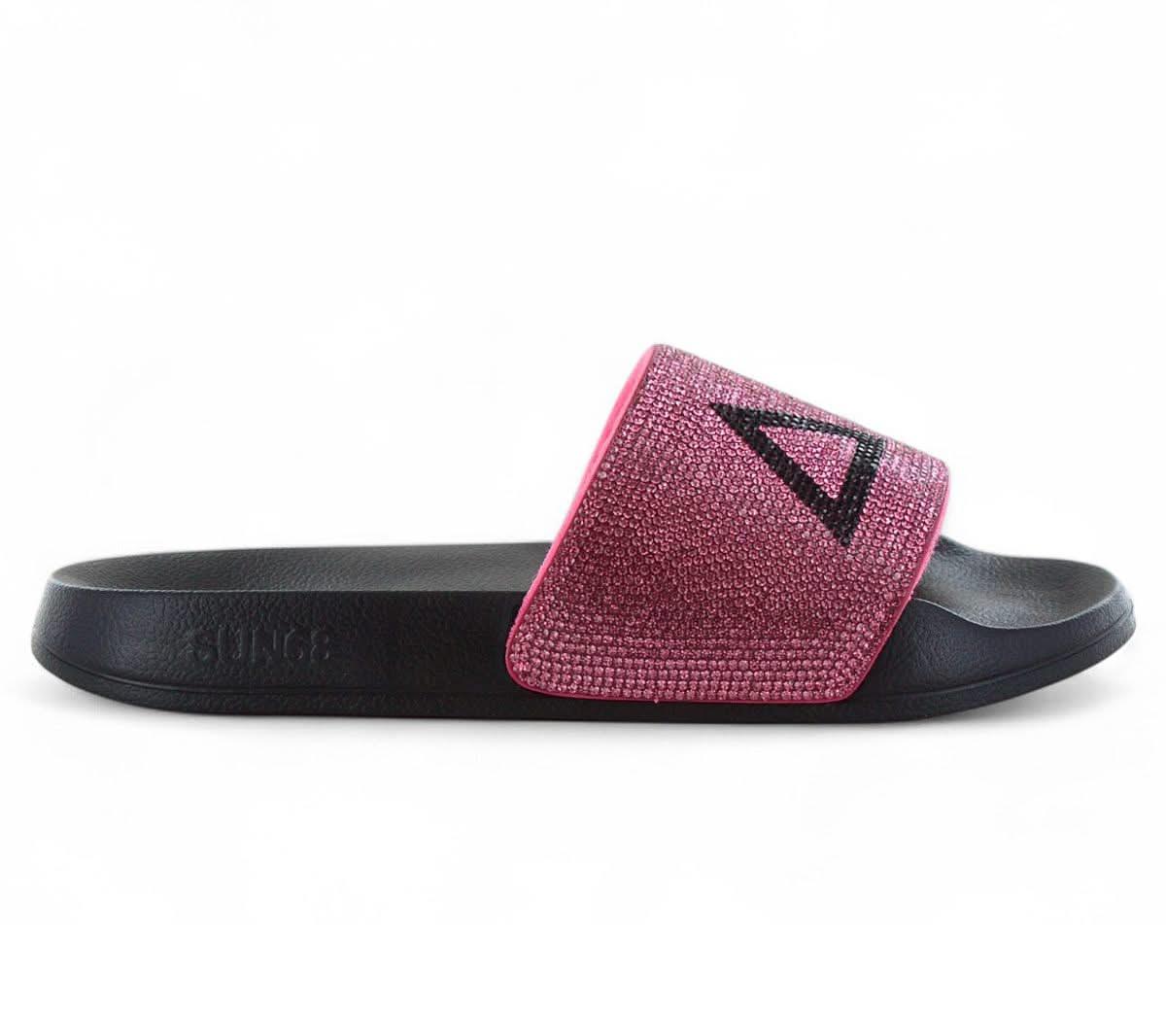 SUN68 Slippers LOGO STRASS - Damen Sandalen Pantoletten Slides Badesandalen X35205 - 1162 - Brandstyle24