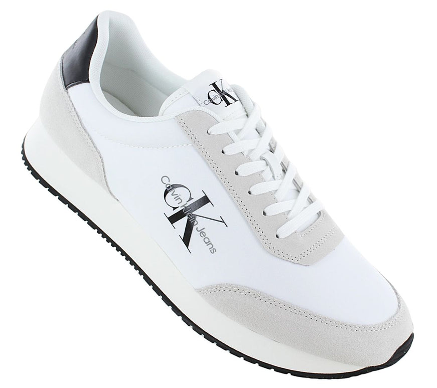 Calvin Klein Retro Runner Low Laceup - Men's Sneakers Shoes White YM0YM00746-YAF