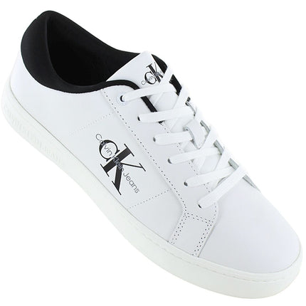 Calvin Klein Classic Cupsole Low Leather - Baskets pour hommes Chaussures Cuir Blanc YM0YM00864-01W