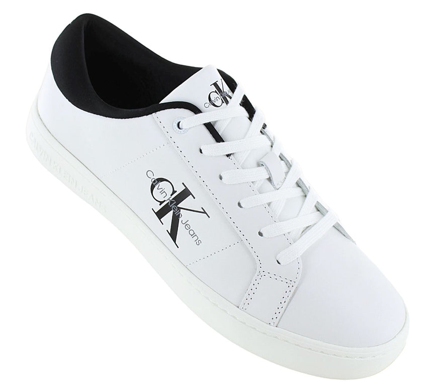 Calvin Klein Classic Cupsole Low Leather - Baskets pour hommes Chaussures Cuir Blanc YM0YM00864-01W