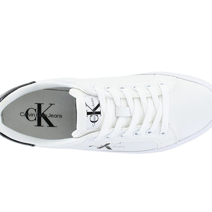 Calvin Klein Bold Vulc Flatf Lace LTH MET - Baskets à plateforme pour femmes Blanc YW0YW01393-01W