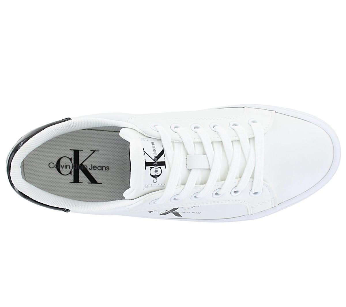 Calvin Klein Bold Vulc Flatf Lace LTH MET - Damen Plateau Sneakers Schuhe Weiß YW0YW01393 - 01W - Brandstyle24