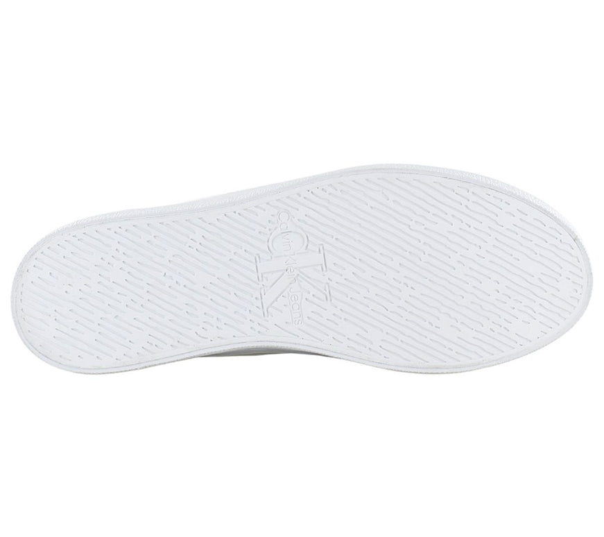 Calvin Klein Bold Vulc Flatf Lace LTH MET - Baskets à plateforme pour femmes Blanc YW0YW01393-01W