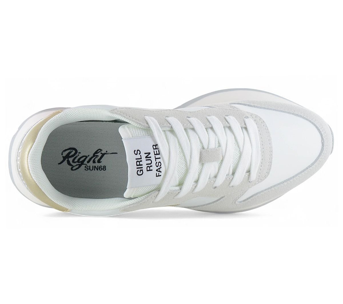 SUN68 Ally Gold Silver - Damen Sneakers Schuhe Weiß Z35202 - 01 - Brandstyle24