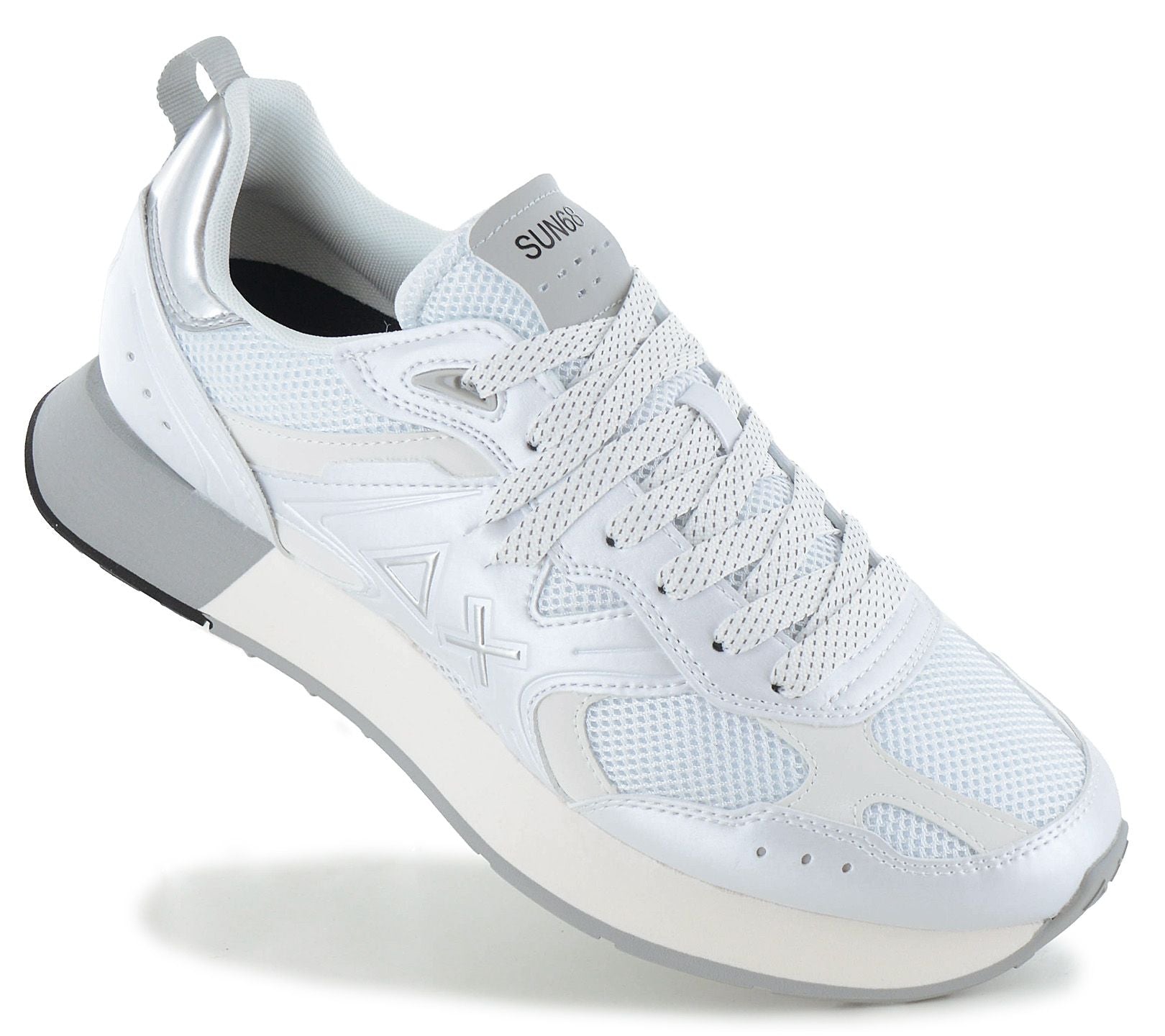 セレクト61 SUN68 Jaki 2.0 Silver Mesh - Men's Sneakers Shoes White Z36119-01