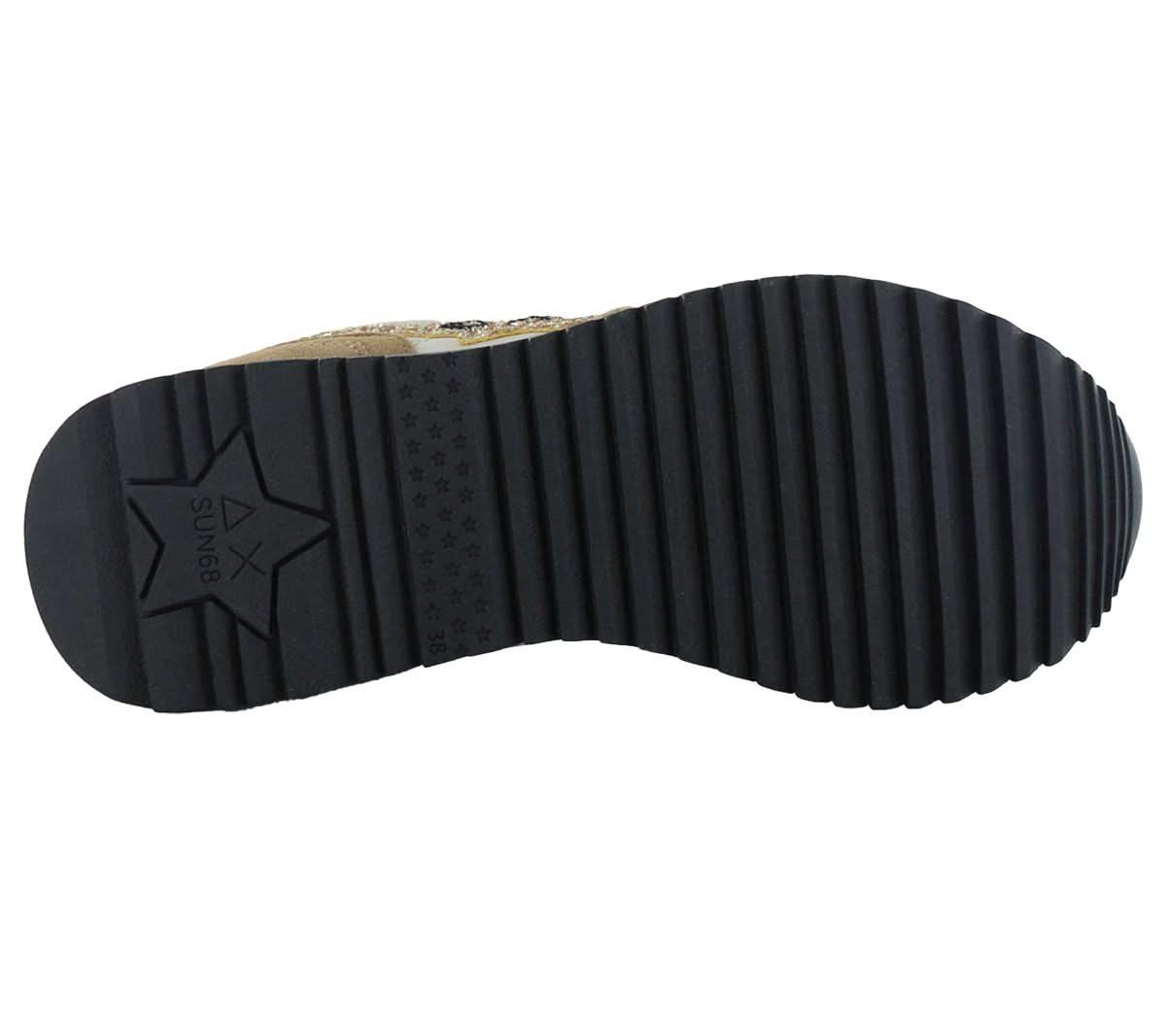 SUN68 Stargirl Glitter Logo - Damen Sneakers Schuhe Beige Z44210 - 16 - Brandstyle24