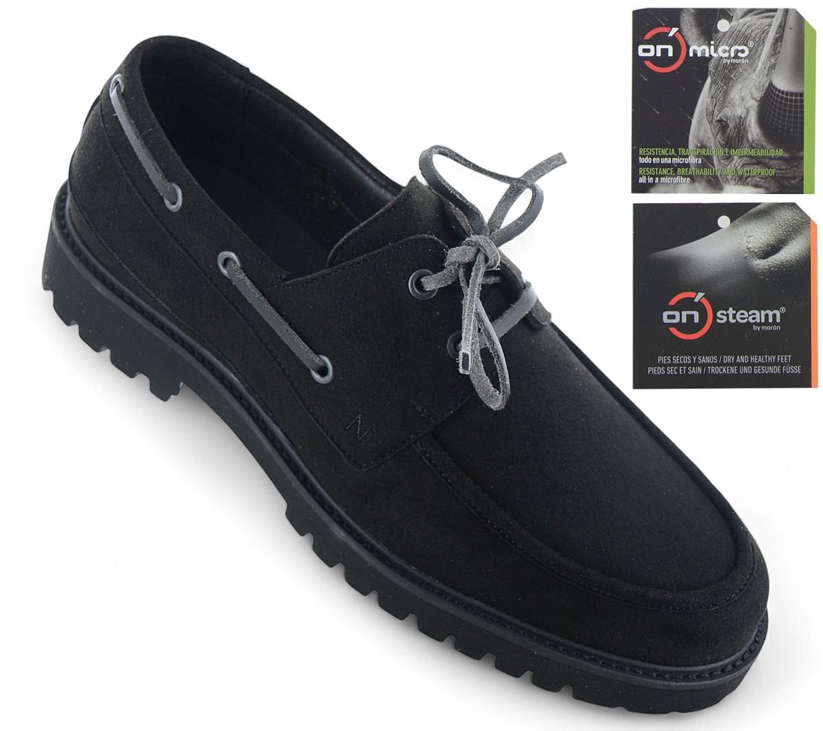 NAE Vegan Shoes DARIO - Herren Bootsschuh Schuhe Schwarz - Hergestellt in Portugal - Brandstyle24